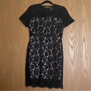 Forever 21 Black and Pink Lace Dress Large NWT